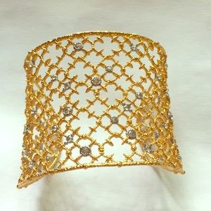 Diamond and gold cuff bracelet
